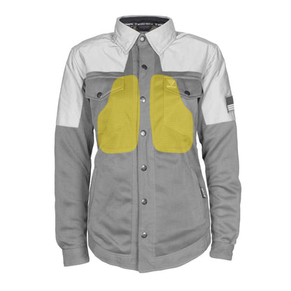 Summer Mesh Reflective Shirt "Twilight Titanium" for Women - Gray and Silver with Pads