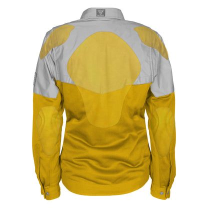 Summer Mesh Reflective Shirt Yellow Eclipse for Women - with Pads