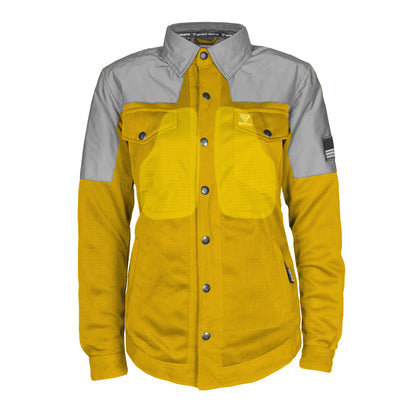 Summer Mesh Reflective Shirt Yellow Eclipse for Women - with Pads