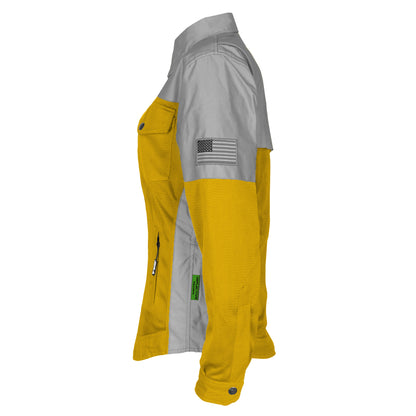 Summer Mesh Reflective Shirt Yellow Eclipse for Women - with Pads