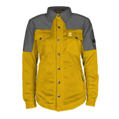 Summer Mesh Reflective Shirt Yellow Nebula for Women - with Pads