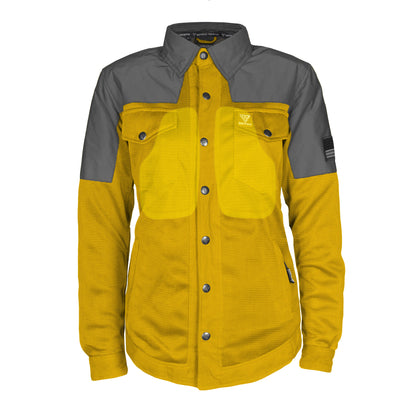 Summer Mesh Reflective Shirt Yellow Nebula for Women - with Pads