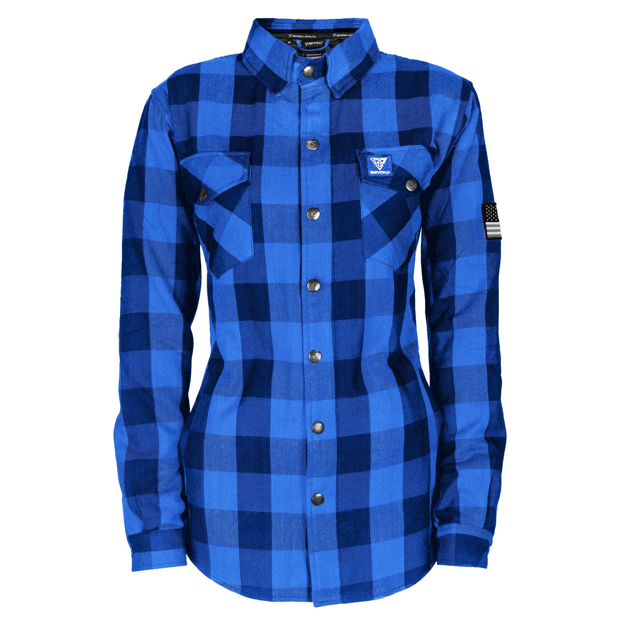 Protective Flannel Shirt for Women  - Blue Checkered