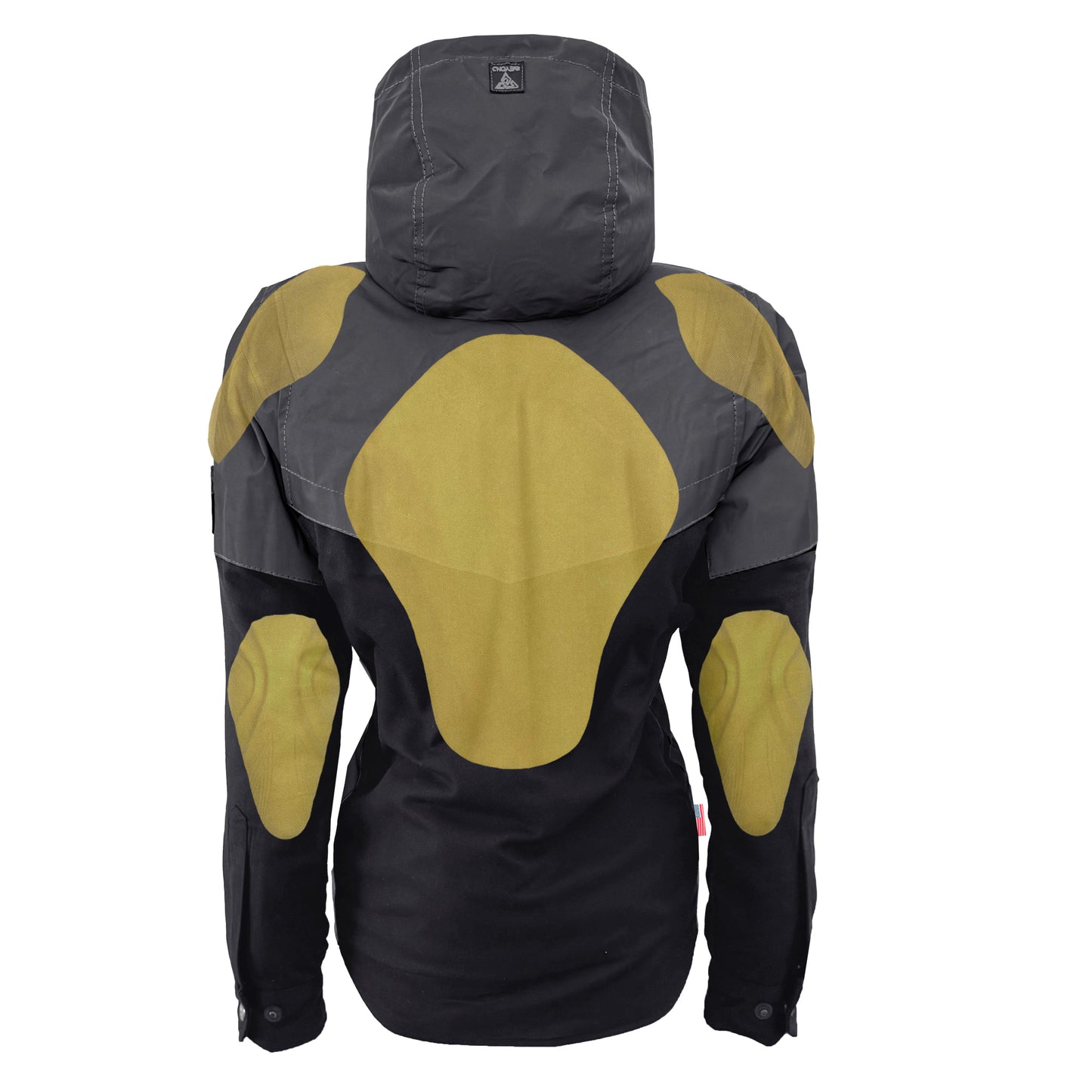 Protective Reflective Flannel Hoodie "Nightfall Nebula" For Women - Black with Pads