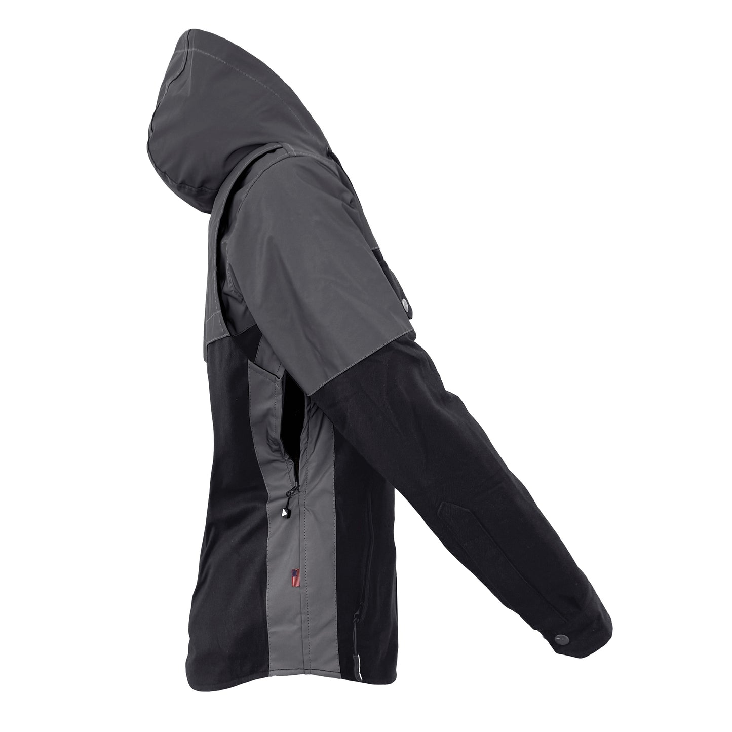 Protective Reflective Flannel Hoodie "Nightfall Nebula" For Women - Black with Pads