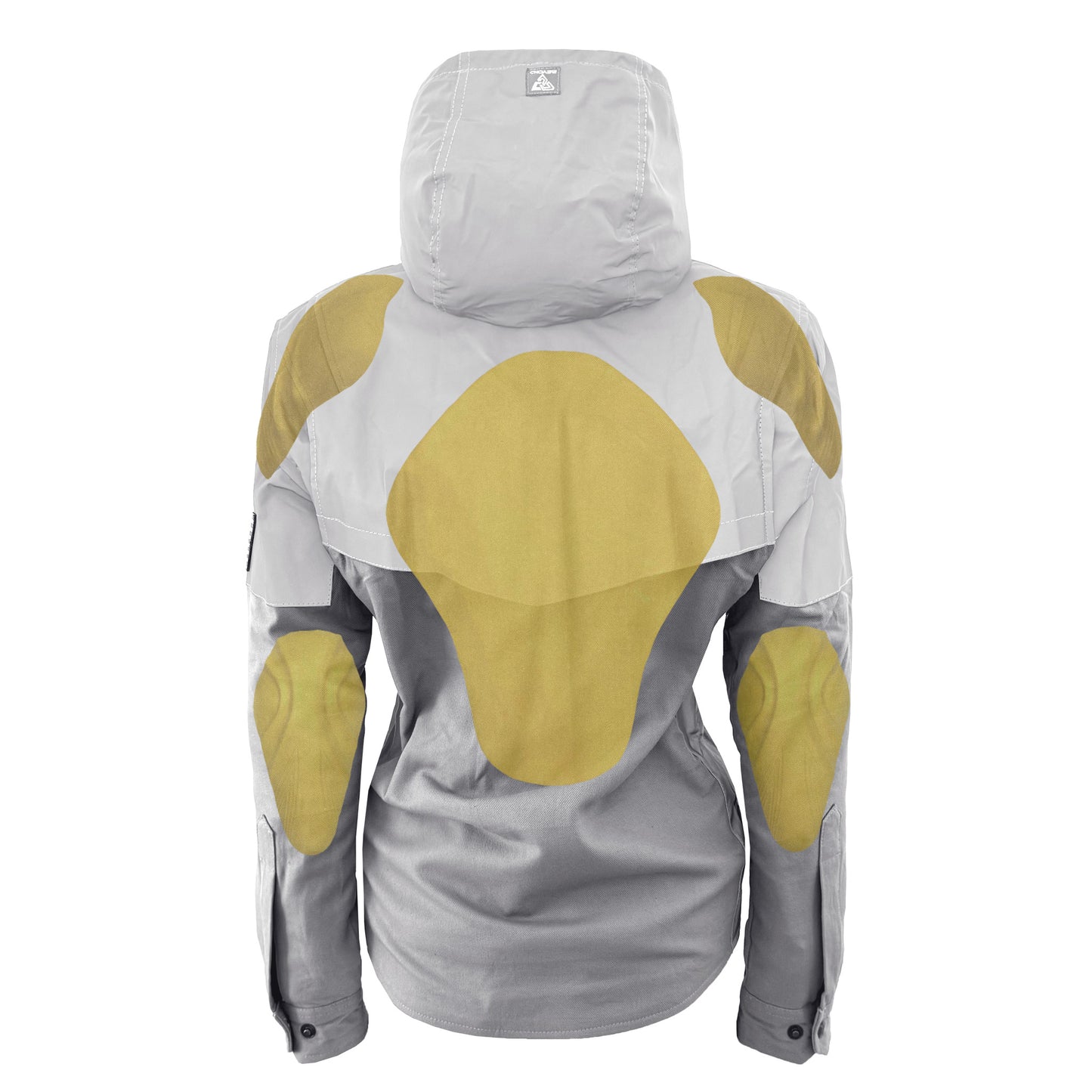 Protective Reflective Flannel Hoodie "Twilight Titanium" For Women - Grey and Silver with Pads