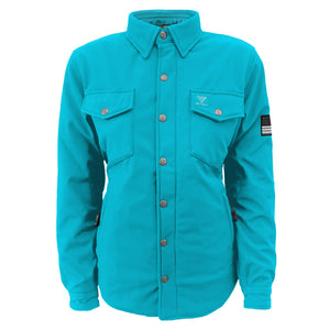 Protective SoftShell Winter Jacket for Women – Arctic Blue Matte with Pads