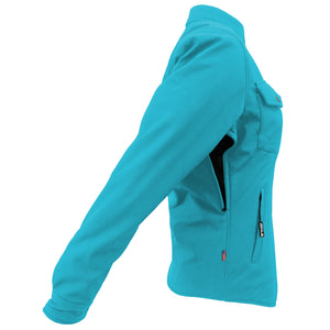 Protective SoftShell Winter Jacket for Women – Arctic Blue Matte with Pads