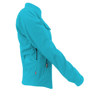 Protective SoftShell Winter Jacket for Women – Arctic Blue Matte with Pads