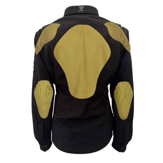 Protective SoftShell Winter Jacket for Women - Black Matte with Pads