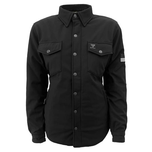 Protective SoftShell Winter Jacket for Women - Black Matte with Pads