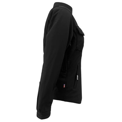 Protective SoftShell Winter Jacket for Women - Black Matte with Pads