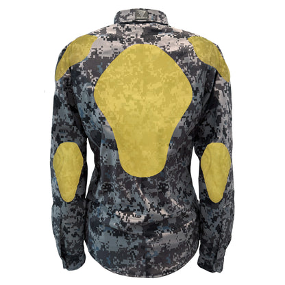 Protective SoftShell Winter Jacket for Women Camouflage Devil Six with Pads