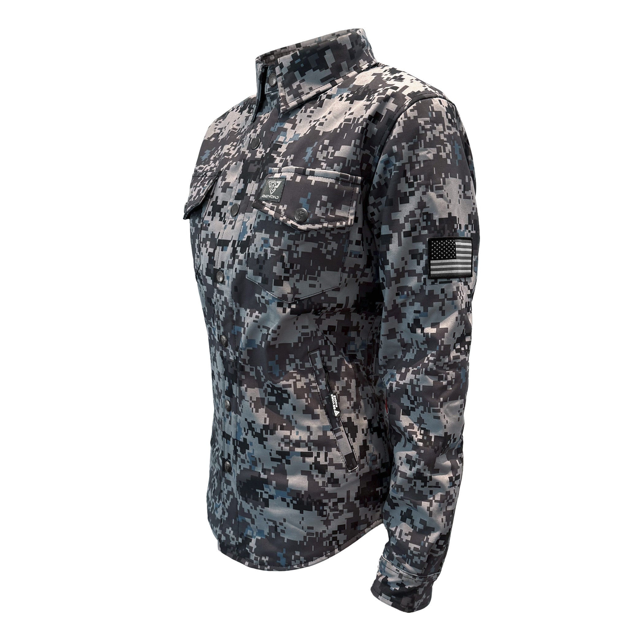 Protective SoftShell Winter Jacket for Women Camouflage Devil Six with Pads