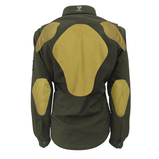 Protective SoftShell Winter Jacket for Women - Army Green Matte with Pads