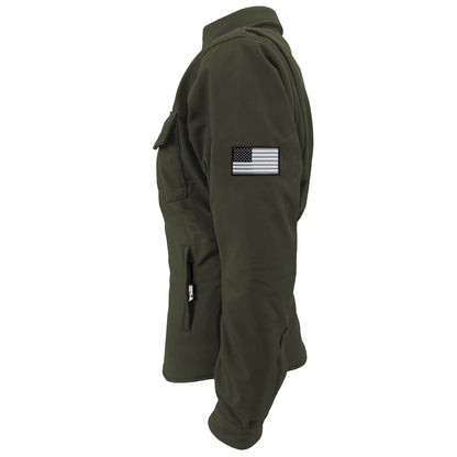 Protective SoftShell Winter Jacket for Women - Army Green Matte with Pads