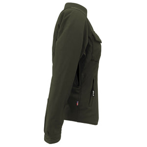 Protective SoftShell Winter Jacket for Women - Army Green Matte with Pads