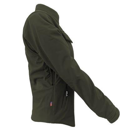 Protective SoftShell Winter Jacket for Women - Army Green Matte with Pads