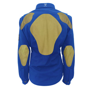 Protective SoftShell Winter Jacket for Women – Light Blue Matte with Pads