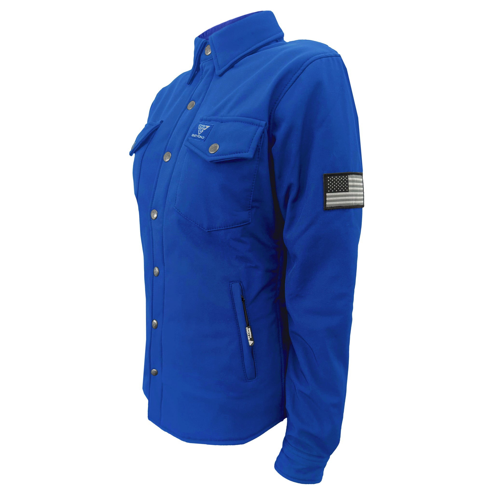 Protective SoftShell Winter Jacket for Women – Light Blue Matte with Pads