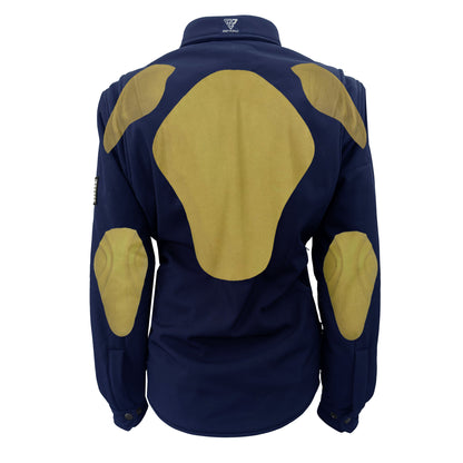 Protective SoftShell Winter Jacket for Women – Navy Blue Matte with Pads
