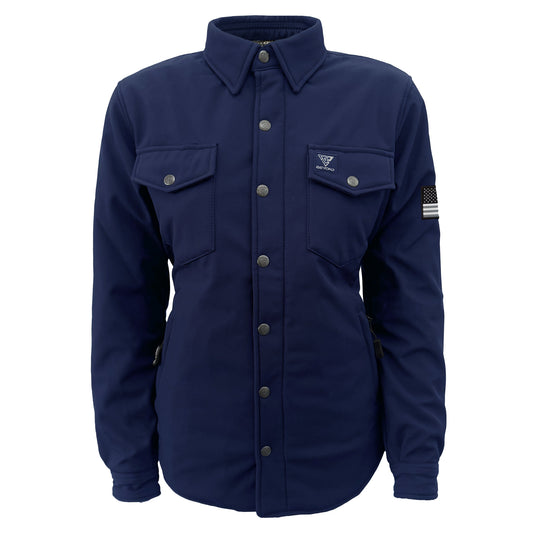 Protective SoftShell Winter Jacket for Women – Navy Blue Matte with Pads