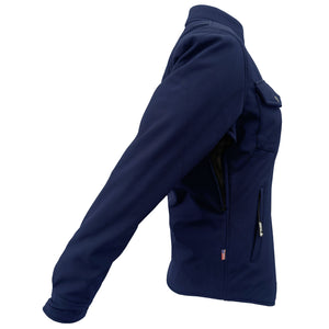 Protective SoftShell Winter Jacket for Women – Navy Blue Matte with Pads