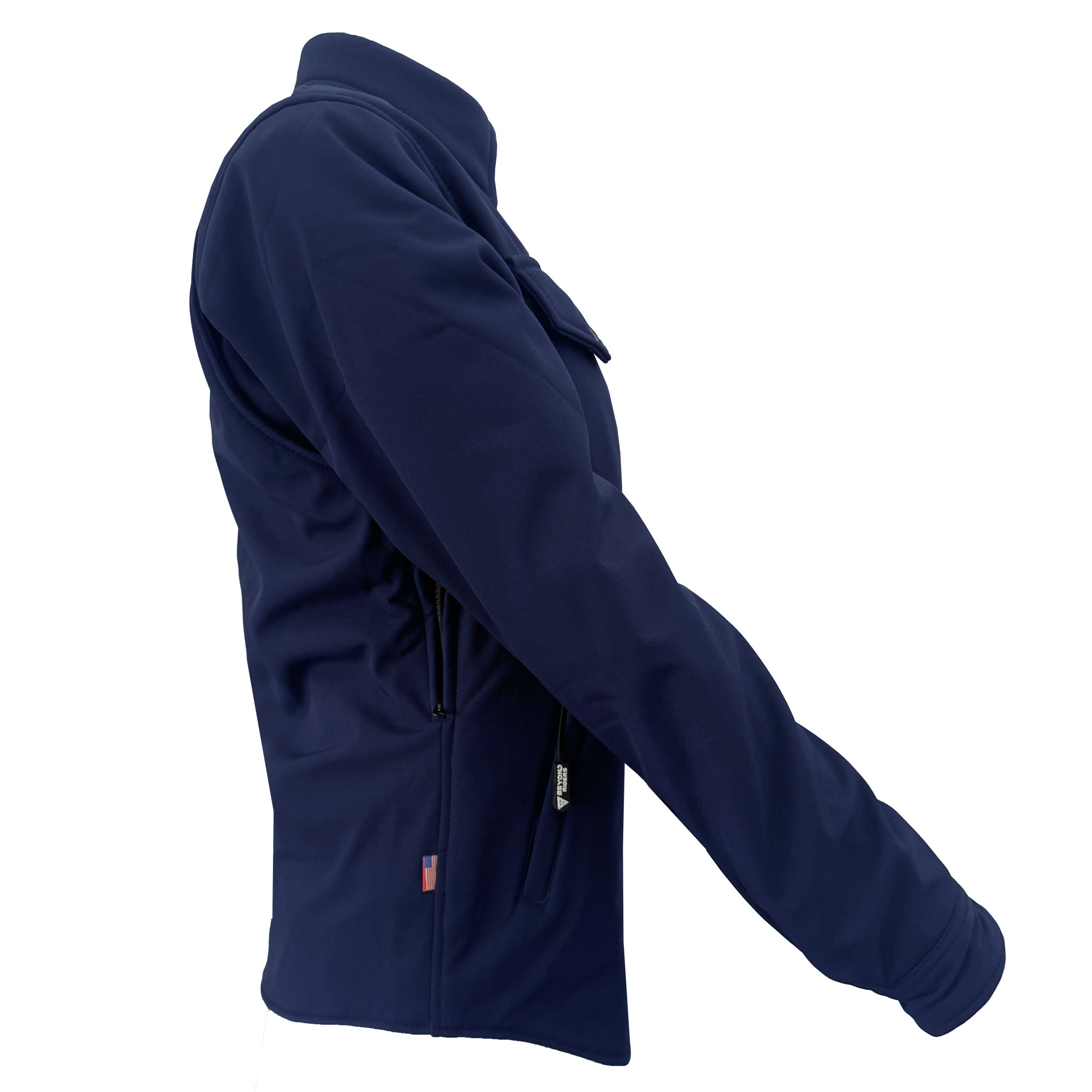 Protective SoftShell Winter Jacket for Women – Navy Blue Matte with Pads