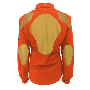 Protective SoftShell Winter Jacket for Women – Orange Matte with Pads