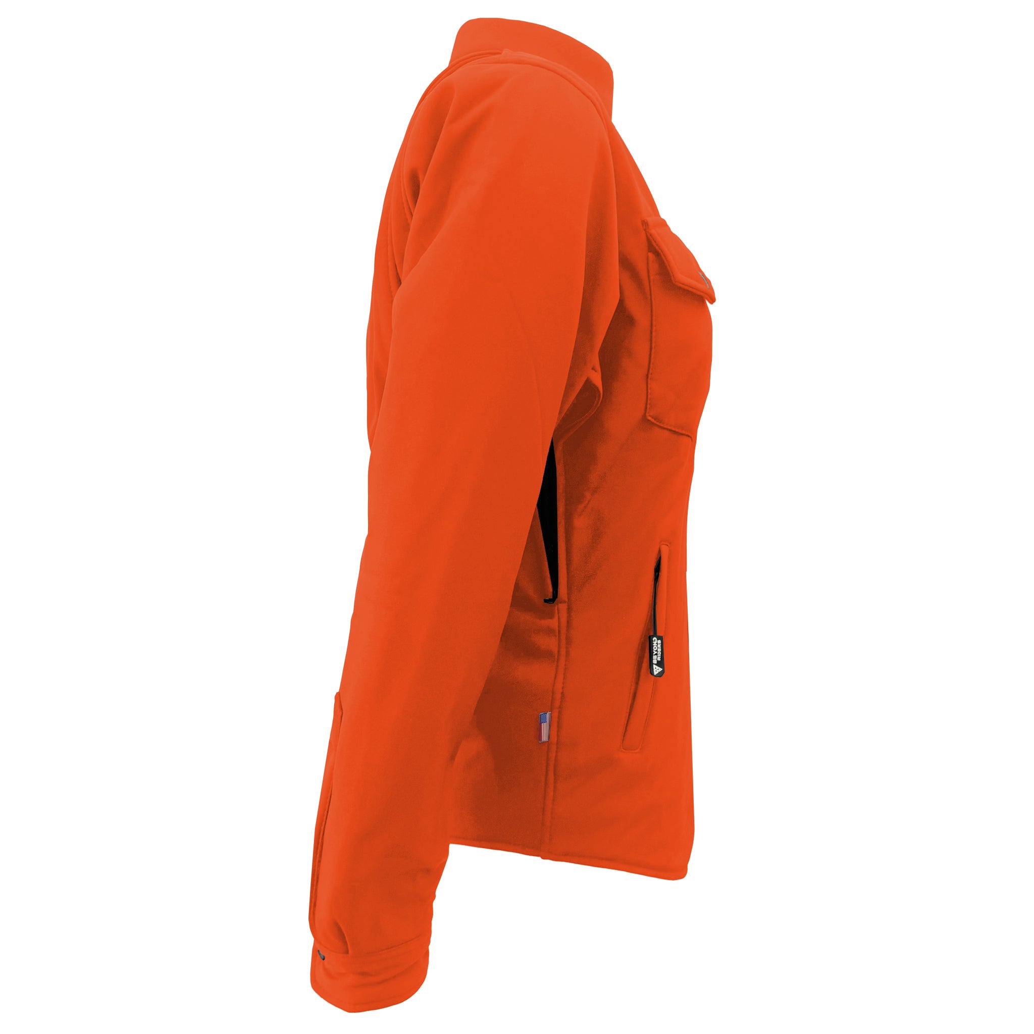 Protective SoftShell Winter Jacket for Women – Orange Matte with Pads