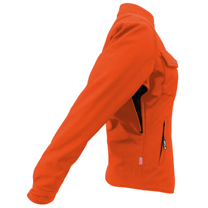 Protective SoftShell Winter Jacket for Women – Orange Matte with Pads