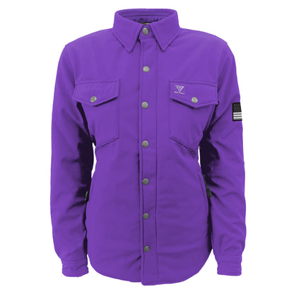 Protective SoftShell Winter Jacket for Women – Purple Matte with Pads