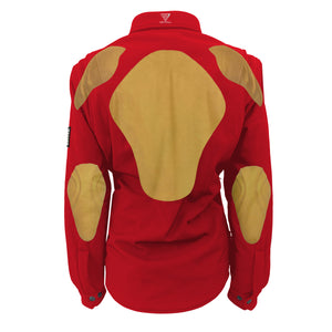 Protective SoftShell Winter Jacket for Women – Red Matte with Pads