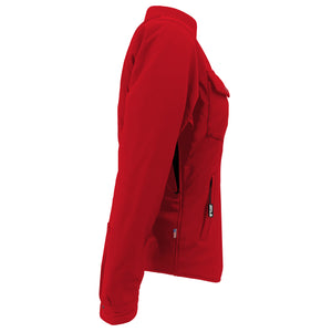 Protective SoftShell Winter Jacket for Women – Red Matte with Pads