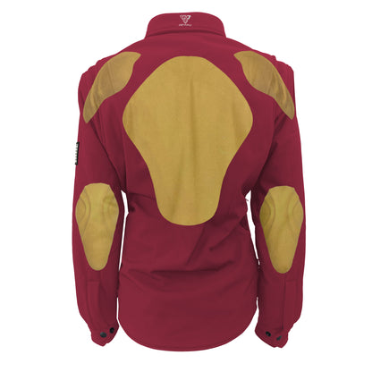 Protective SoftShell Winter Jacket for Women – Red Maroon Matte with Pads