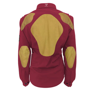 Protective SoftShell Winter Jacket for Women – Red Maroon Matte with Pads