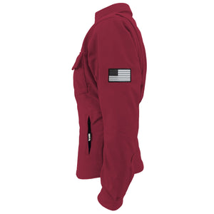 Protective SoftShell Winter Jacket for Women – Red Maroon Matte with Pads