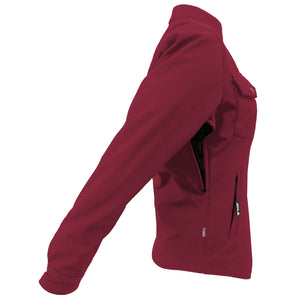 Protective SoftShell Winter Jacket for Women – Red Maroon Matte with Pads