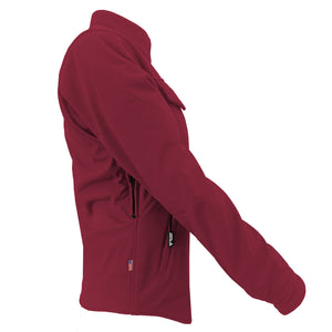 Protective SoftShell Winter Jacket for Women – Red Maroon Matte with Pads