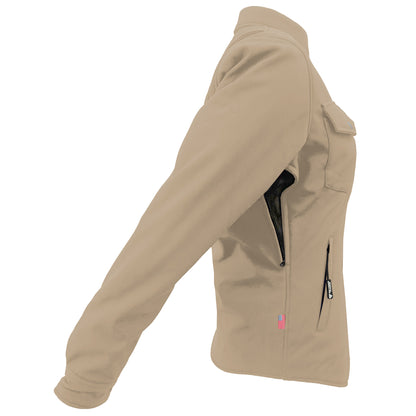 Protective SoftShell Winter Jacket for Women – Khaki Matte with Pads