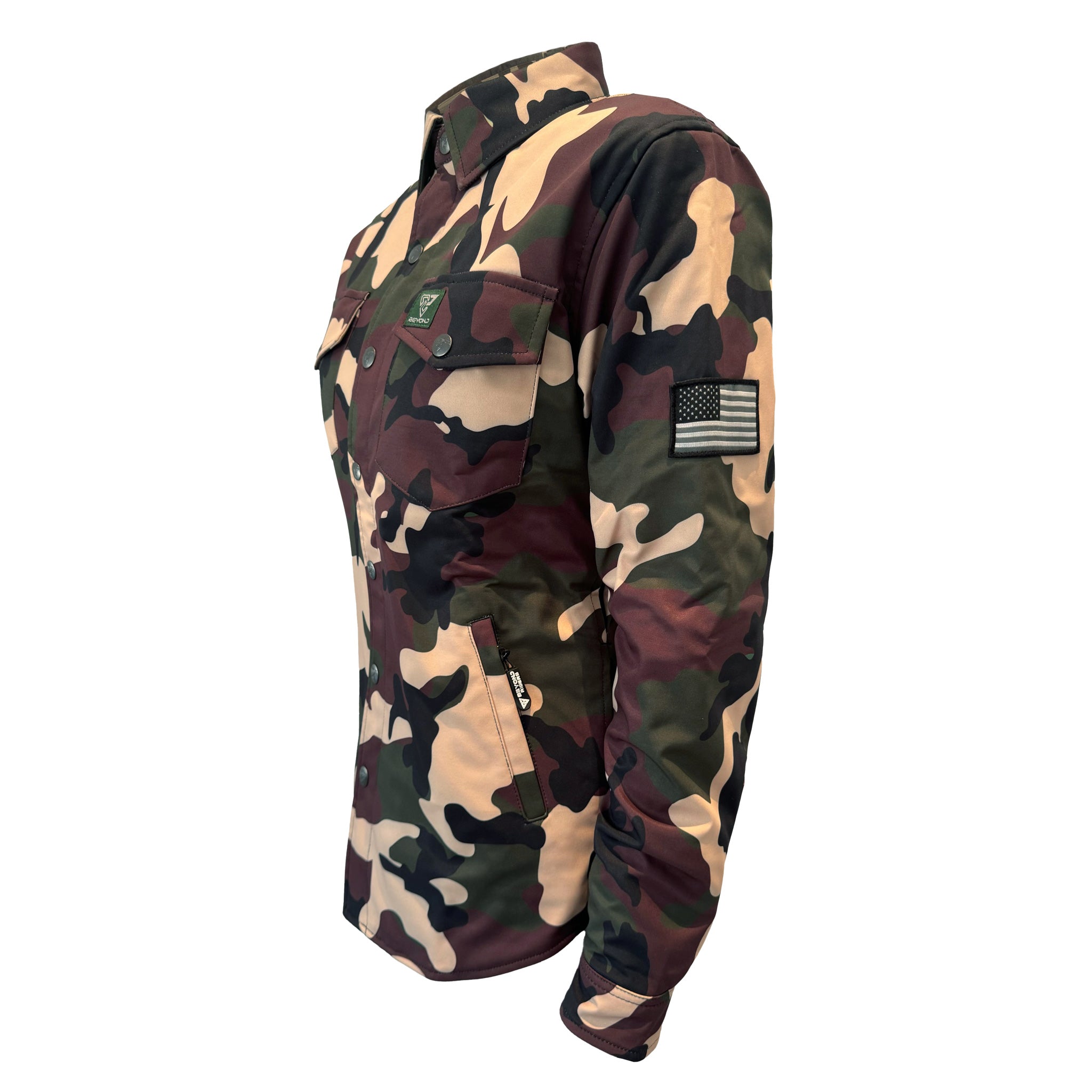 Protective SoftShell Winter Jacket for Women Camouflage Knight Hawk with Pads