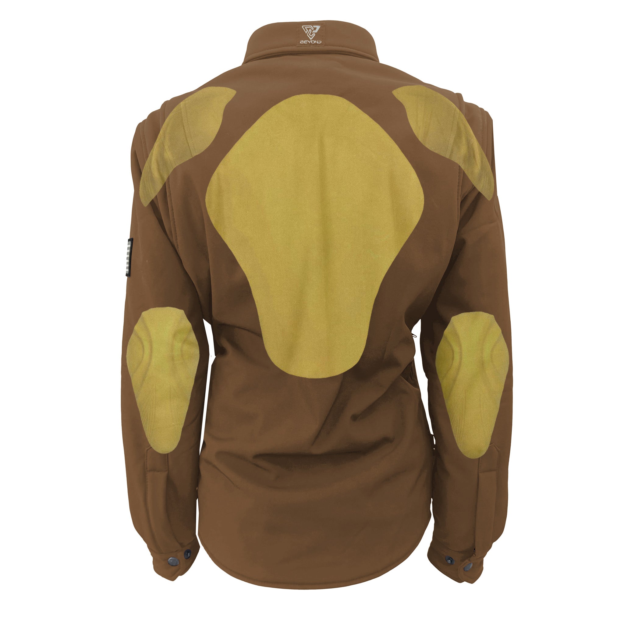 Protective SoftShell Winter Jacket for Women – Light Brown Matte with Pads