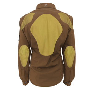 Protective SoftShell Winter Jacket for Women – Light Brown Matte with Pads