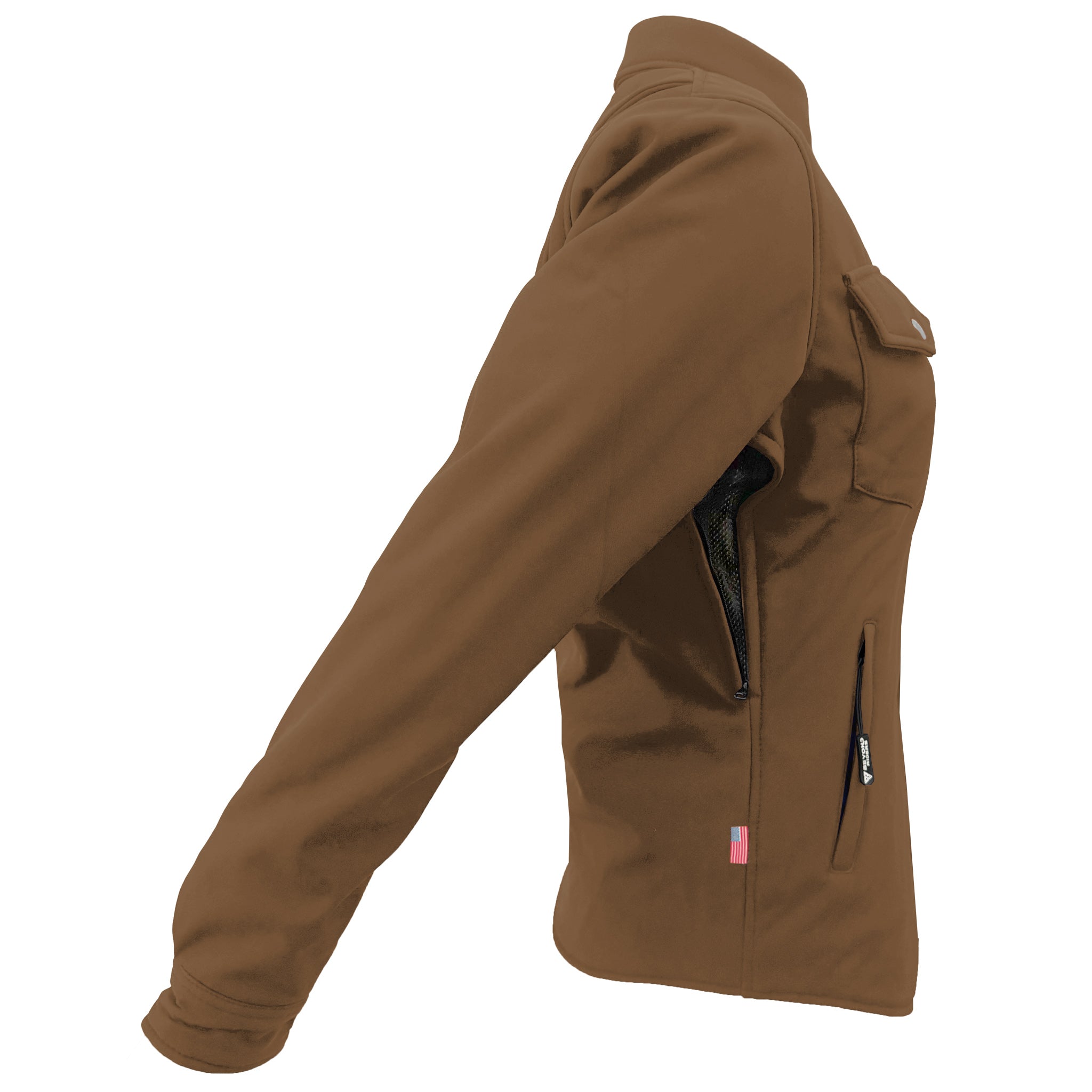 Protective SoftShell Winter Jacket for Women – Light Brown Matte with Pads