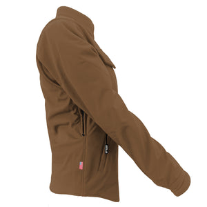 Protective SoftShell Winter Jacket for Women – Light Brown Matte with Pads