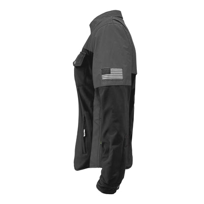 SoftShell Reflective "Nightfall Nebula" Winter Jacket for Women - Black Matte with Pads