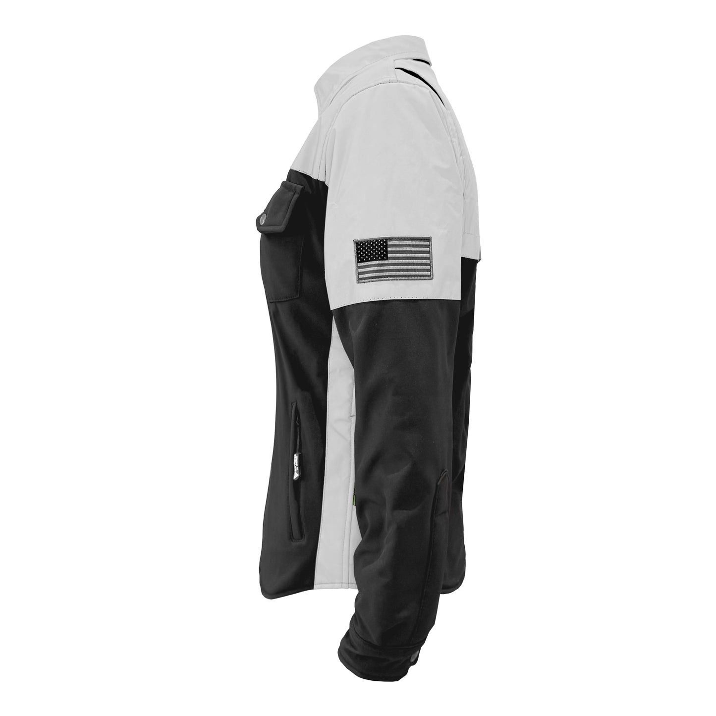 SoftShell Reflective "Alloy Ecplise" Winter Jacket for Women - Black and Silver with Pads