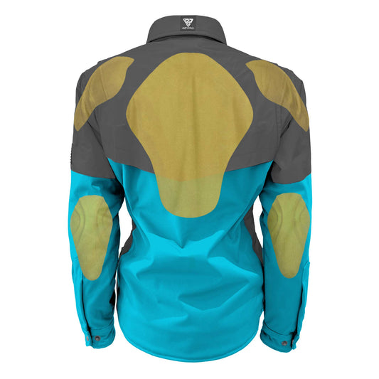 SoftShell Reflective Arctic Blue Nebula Winter Jacket for Women - with Pads