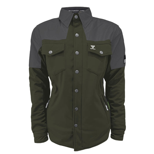 SoftShell Reflective Army Green Nebula Winter Jacket for Women - with Pads