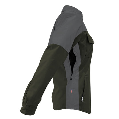 SoftShell Reflective Army Green Nebula Winter Jacket for Women - with Pads